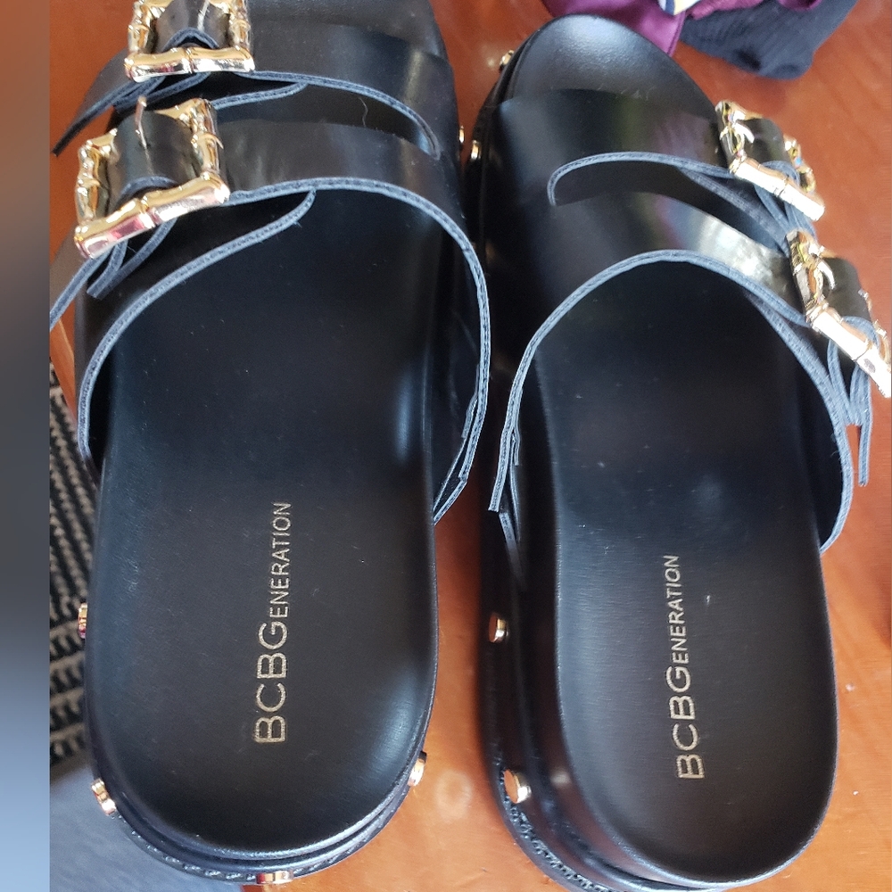 BCBGeneration Black Mules Sleek Minimalist Design